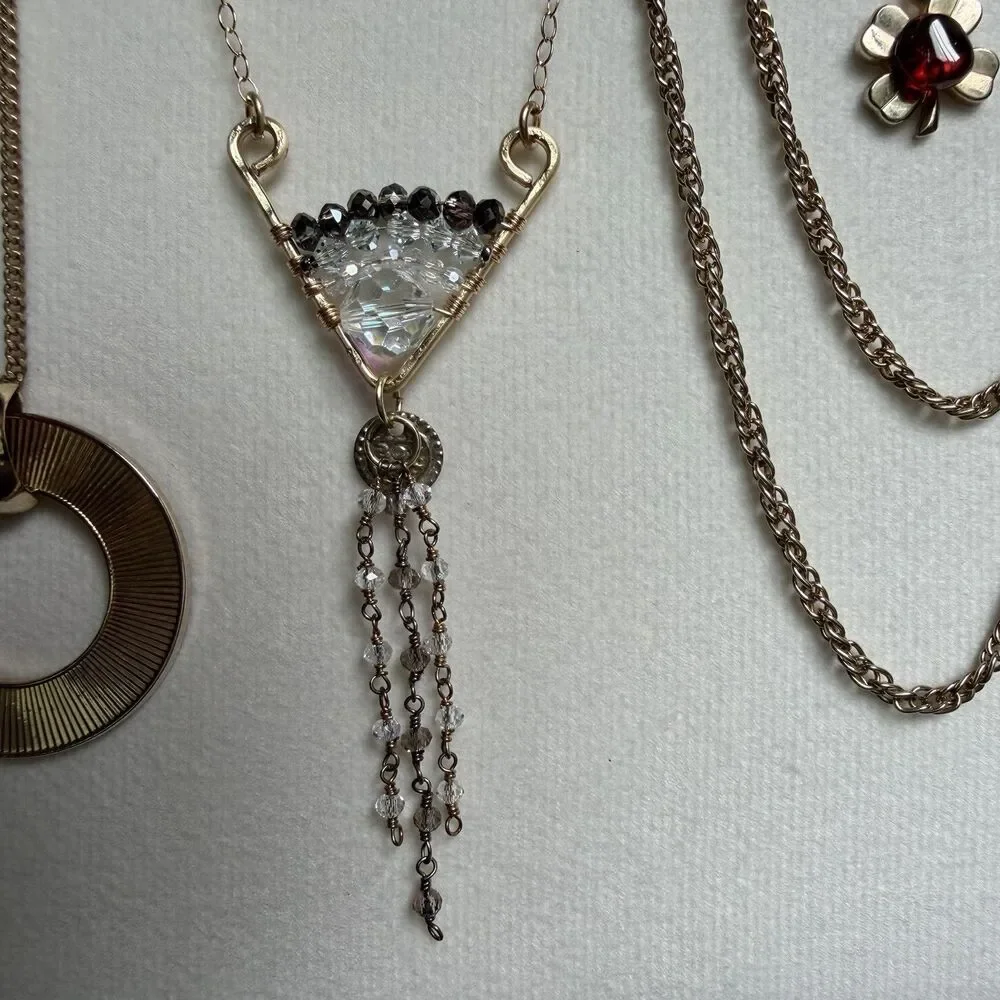 Gold Tone Jewelry Lot Vintage -Now Costume Necklaces Cuff Bracelet Earring Rings